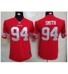Youth Nike youth nfl san francisco 49ers #94 smith red jersey