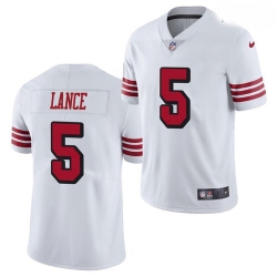 Youth San Francisco 49ers #5 Trey Lance Jersey White 2021 Color Rush Limited