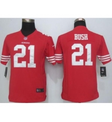 nike youth nfl jerseys san francisco 49ers 21 bush red[nike][bush]