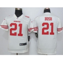 nike youth nfl jerseys san francisco 49ers 21 bush white[nike][bush]