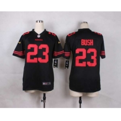 nike youth nfl jerseys san francisco 49ers 23 bush black[nike][bush]
