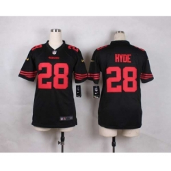 nike youth nfl jerseys san francisco 49ers 28 hyde black[nike]
