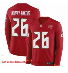 Buccaneers 26 Sean Murphy Bunting Red Team Color Men Stitched Football Limited Therma Long Sleeve Jersey