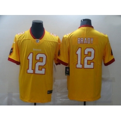 Men Nike Men Tampa Bay Buccaneers 12 Tom Brady Yellow  Stitched NFL Limited Rush Jersey