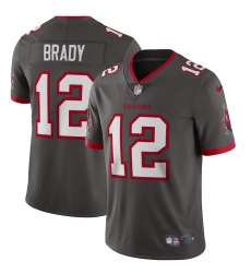 Men Nike Tampa Bay Buccaneers 12 Tom Brady Grey Vapor Limited NFL Stitched Jersey
