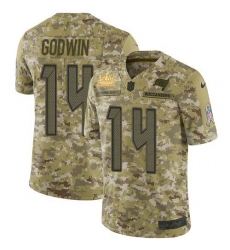 Men Nike Tampa Bay Buccaneers 14 Chris Godwin Camo Men Super Bowl LV Champions Patch Stitched NFL Limited 2018 Salute To Service Jersey