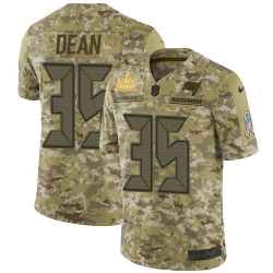 Men Nike Tampa Bay Buccaneers 35 Jamel Dean Camo Men Super Bowl LV Champions Patch Stitched NFL Limited 2018 Salute To Service Jersey