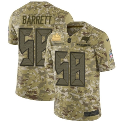 Men Nike Tampa Bay Buccaneers 58 Shaquil Barrett Camo Men Super Bowl LV Champions Patch Stitched NFL Limited 2018 Salute To Service Jersey