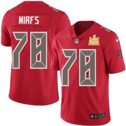 Men Nike Tampa Bay Buccaneers 78 Tristan Wirfs Red Men Super Bowl LV Champions Patch Stitched NFL Limited Rush Jersey