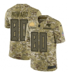 Men Nike Tampa Bay Buccaneers 80 O  J  Howard Camo Men Super Bowl LV Champions Patch Stitched NFL Limited 2018 Salute To Service Jersey