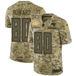 Men Nike Tampa Bay Buccaneers 80 O  J  Howard Camo Men Super Bowl LV Champions Patch Stitched NFL Limited 2018 Salute To Service Jersey