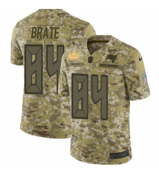 Men Nike Tampa Bay Buccaneers 84 Cameron Brate Camo Men Super Bowl LV Champions Patch Stitched NFL Limited 2018 Salute To Service Jersey