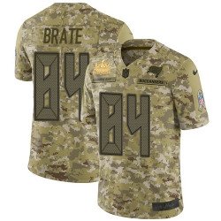 Men Nike Tampa Bay Buccaneers 84 Cameron Brate Camo Men Super Bowl LV Champions Patch Stitched NFL Limited 2018 Salute To Service Jersey