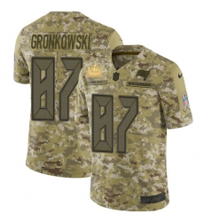 Men Nike Tampa Bay Buccaneers 87 Rob Gronkowski Suh Camo Men Super Bowl LV Champions Patch Stitched NFL Limited 2018 Salute To Service Jersey