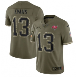 Men Tampa Bay Buccaneers 13 Mike Evans Olive 2022 Salute To Service Limited Stitched Jersey