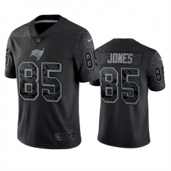 Men Tampa Bay Buccaneers 85 Julio Jones Black Reflective Limited Stitched Jersey