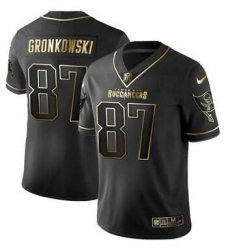 Men Tampa Bay Buccaneers #87 Rob Gronkowski Nike Pewter Golden Edition Vapor Limited Jersey