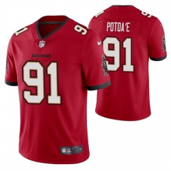 Men Tampa Bay Buccaneers 91 Benning Potoa Red Vapor Untouchable Limited Stitched Jersey