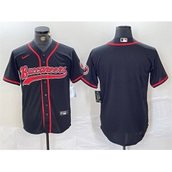 Men Tampa Bay Buccaneers Blank Black Cool Base Stitched Baseball Jersey