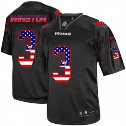 Mens Nike Tampa Bay Buccaneers 3 Jameis Winston Elite Black USA Flag Fashion NFL Jersey