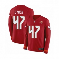 Mens Nike Tampa Bay Buccaneers 47 John Lynch Limited Red Therma Long Sleeve NFL Jersey