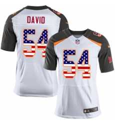 Mens Nike Tampa Bay Buccaneers 54 Lavonte David Elite White Road USA Flag Fashion NFL Jersey