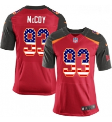 Mens Nike Tampa Bay Buccaneers 93 Gerald McCoy Elite Red Home USA Flag Fashion NFL Jersey