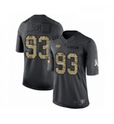 Mens Tampa Bay Buccaneers 93 Ndamukong Suh Limited Black 2016 Salute to Service Football Jersey