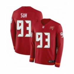 Mens Tampa Bay Buccaneers 93 Ndamukong Suh Limited Red Therma Long Sleeve Football Jersey