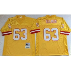 Mitchell&Ness Buccaneers 63 Lee Roy Selmon Gold Throwback Stitched NFL Jersey