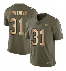 Nike Buccaneers 31 Jordan Whitehead Olive Gold Men Stitched NFL Limited 2017 Salute To Service Jersey