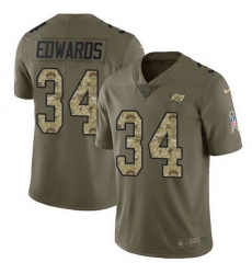 Nike Buccaneers 34 Mike Edwards Olive Camo Men Stitched NFL Limited 2017 Salute To Service Jersey