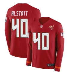 Nike Buccaneers 40 Mike Alstott Red Team Color Men s Stitched NFL Limited Therma Long Sleeve Jersey