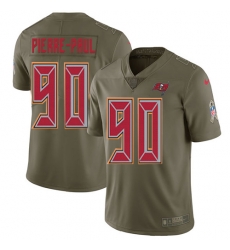 Nike Buccaneers #90 Jason Pierre Paul Olive Mens Stitched NFL Limited 2017 Salute To Service Jersey