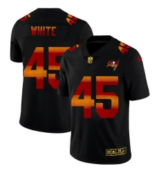 Tampa Bay Buccaneers 45 Devin White Men Black Nike Red Orange Stripe Vapor Limited NFL Jersey