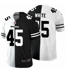 Tampa Bay Buccaneers 45 Devin White Men Black V White Peace Split Nike Vapor Untouchable Limited NFL Jersey