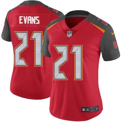 Nike Buccaneers #21 Justin Evans Red Team Color Womens Stitched NFL Vapor Untouchable Limited Jersey