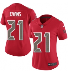 Nike Buccaneers #21 Justin Evans Red Womens Stitched NFL Limited Rush Jersey