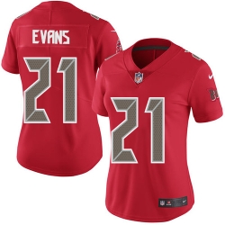 Nike Buccaneers #21 Justin Evans Red Womens Stitched NFL Limited Rush Jersey
