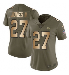 Nike Buccaneers #27 Ronald Jones II Olive Gold Womens Stitched NFL Limited 2017 Salute to Service Jersey