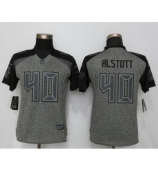 Nike Buccaneers #40 Mike Alstott Gray Women Stitched NFL Limited Gridiron Gray Jersey