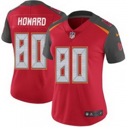 Nike Buccaneers #80 O  J  Howard Red Team Color Womens Stitched NFL Vapor Untouchable Limited Jersey