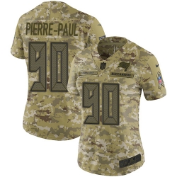 Nike Buccaneers #90 Jason Pierre Paul Camo Women Stitched NFL Limited 2018 Salute to Service Jersey