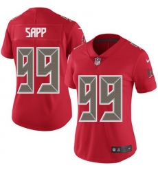 Nike Buccaneers #99 Warren Sapp Red Womens Stitched NFL Limited Rush Jersey