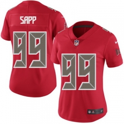Nike Buccaneers #99 Warren Sapp Red Womens Stitched NFL Limited Rush Jersey