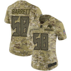 Women Buccaneers 58 Shaquil Barrett Camo Stitched Football Limited 2018 Salute to Service Jersey
