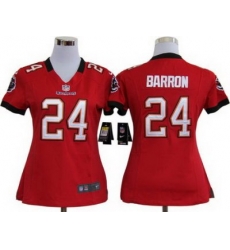 Women Nike Tampa Bay Buccaneers 24# Mark Barron Red Nike NFL Jersey