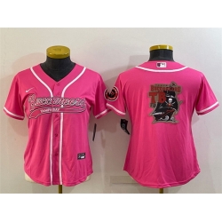 Women Tampa Bay Buccaneers Pink Team Big Logo With Patch Cool Base Stitched Baseball Jersey