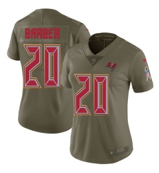 Womens Nike Buccaneers #20 Ronde Barber Olive  Stitched NFL Limited 2017 Salute to Service Jersey