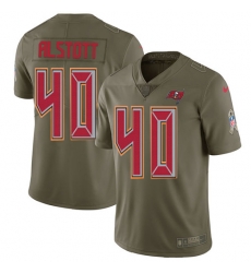 Womens Nike Buccaneers #40 Mike Alstott Olive Youth Stitched NFL Limited 2017 Salute to Service Jersey